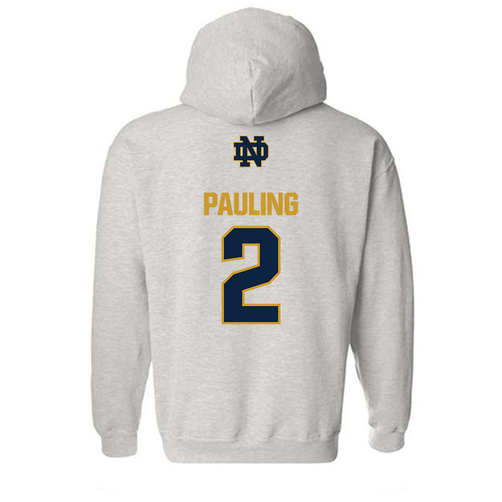Notre Dame - NCAA Football : William Pauling - Classic Fashion Shersey Hooded Sweatshirt-1