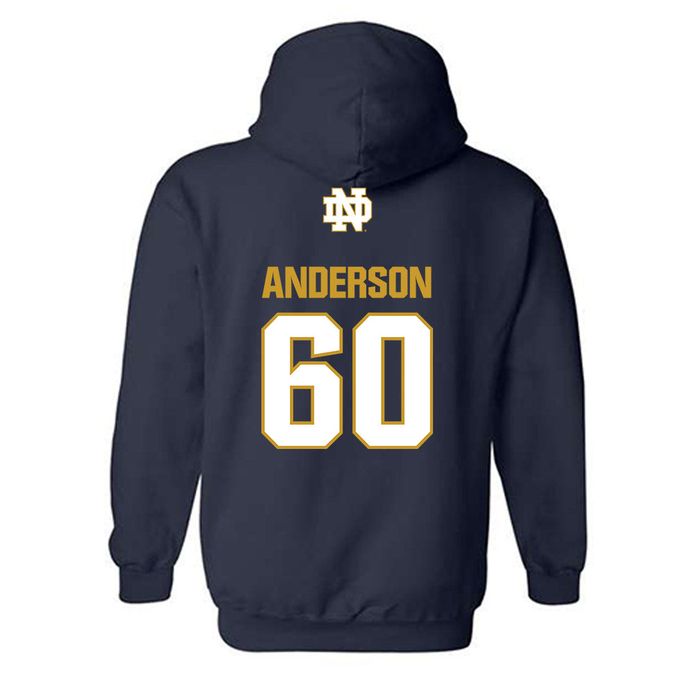 Notre Dame - NCAA Football : Max Anderson - Classic Fashion Shersey Hooded Sweatshirt-1
