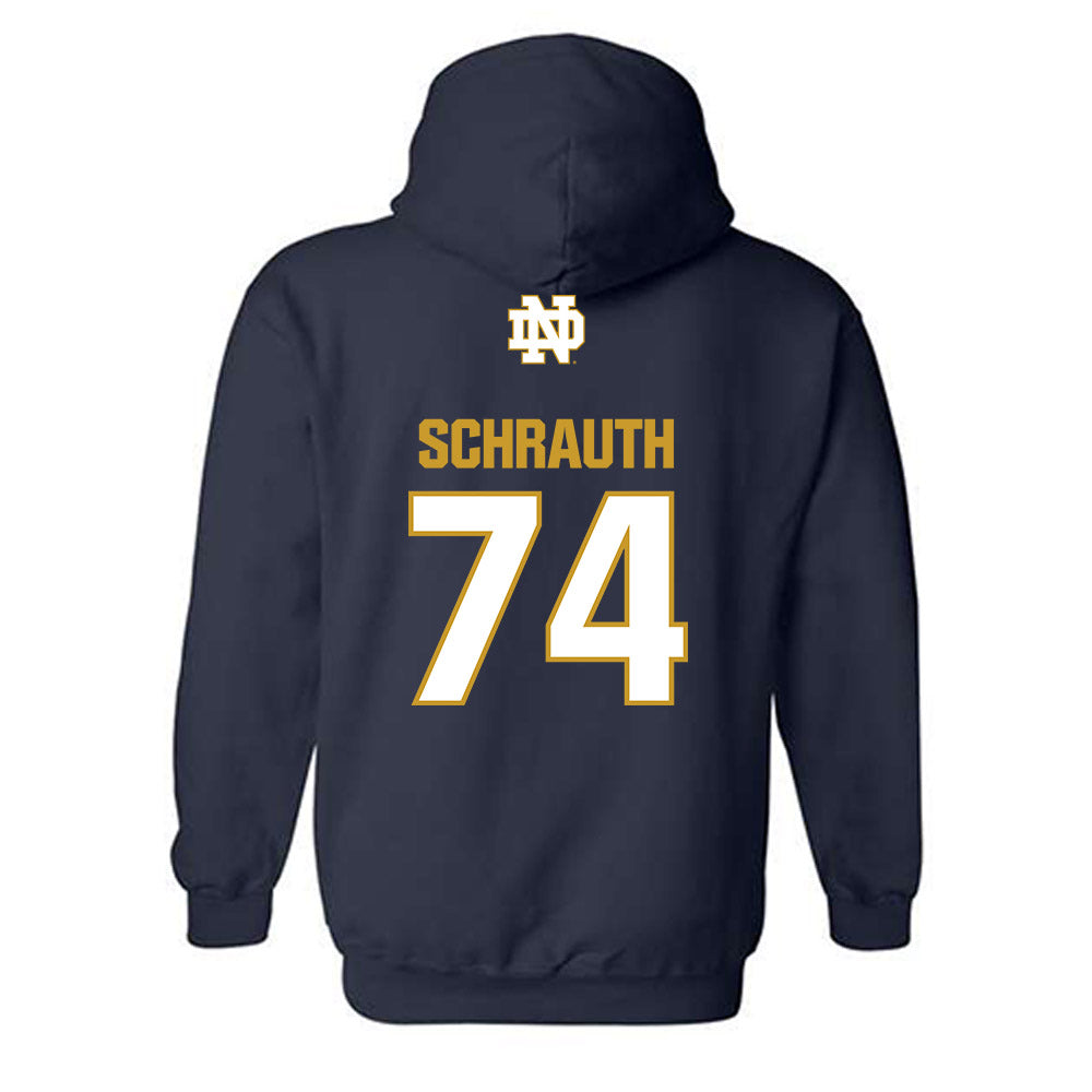Notre Dame - NCAA Football : Billy Schrauth - Classic Fashion Shersey Hooded Sweatshirt-1