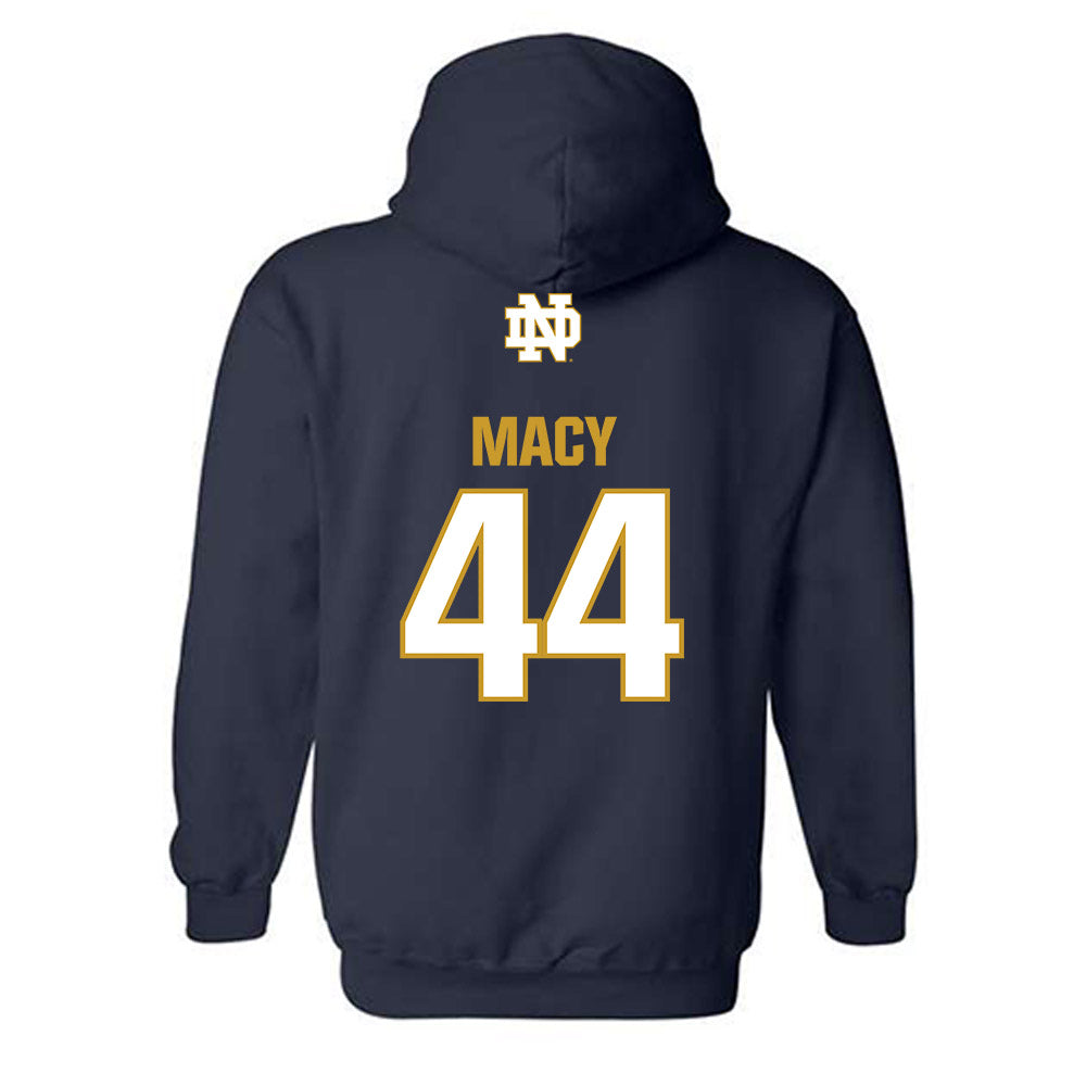 Notre Dame - NCAA Women's Basketball : Leah Macy - Classic Fashion Shersey Hooded Sweatshirt-1