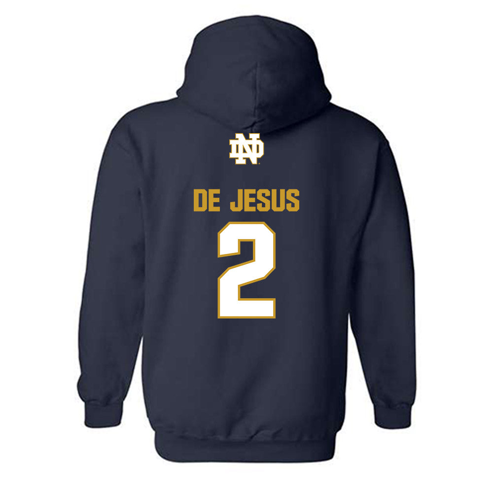 Notre Dame - NCAA Women's Basketball : Vanessa de Jesus - Classic Fashion Shersey Hooded Sweatshirt-1