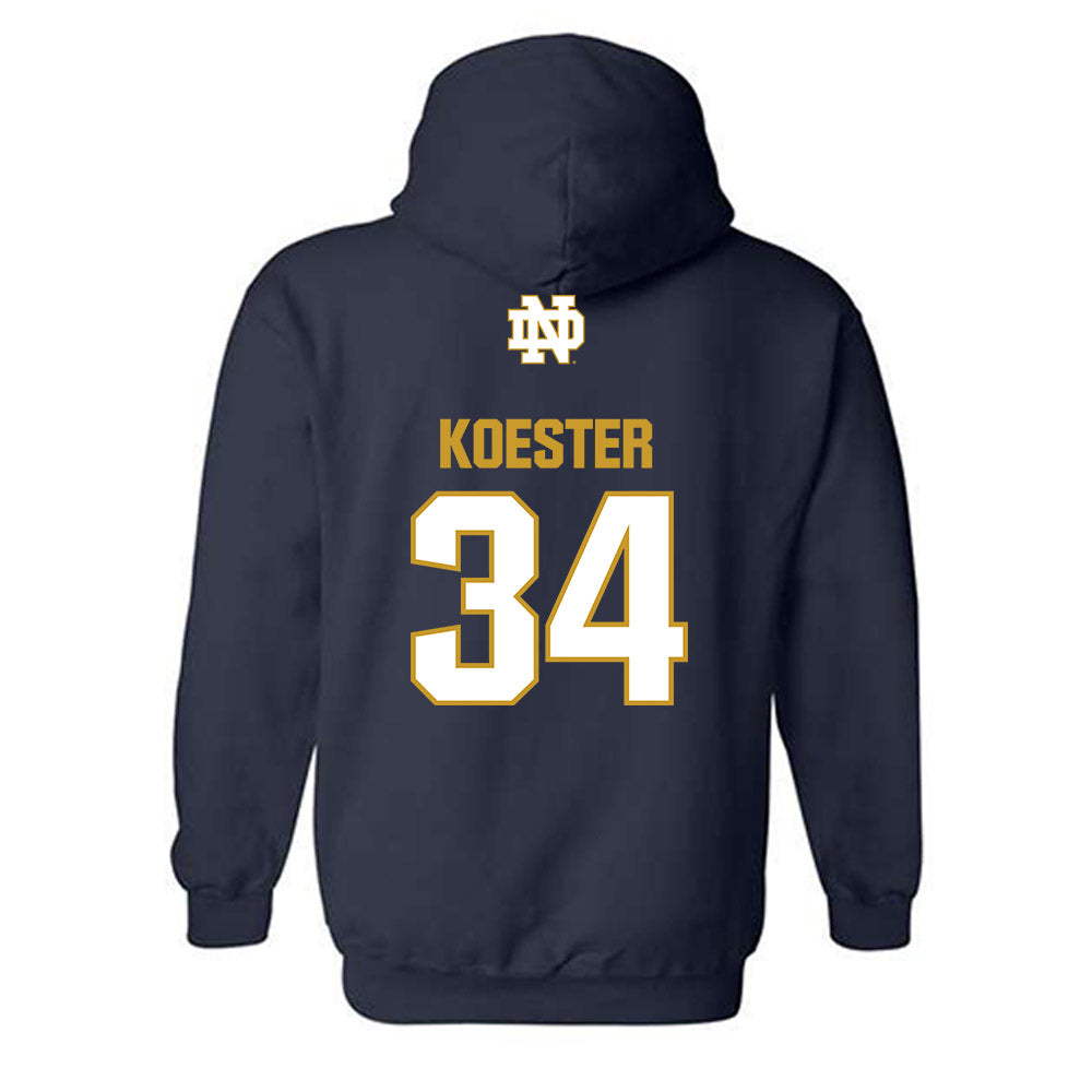 Notre Dame - NCAA Baseball : Brady Koester - Classic Fashion Shersey Hooded Sweatshirt-1