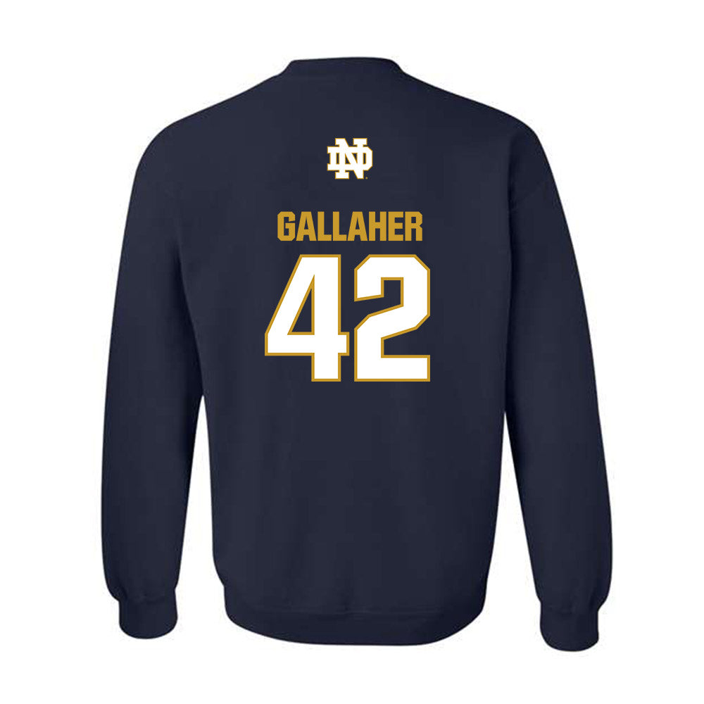 Notre Dame - NCAA Men's Lacrosse : Christian Gallaher - Classic Fashion Shersey Crewneck Sweatshirt-1