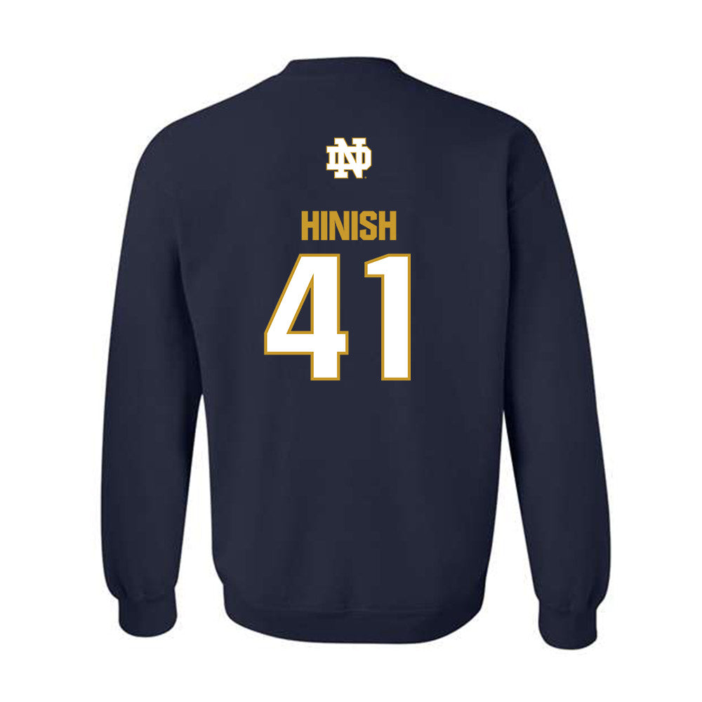 Notre Dame - NCAA Football : Donovan Hinish - Classic Fashion Shersey Crewneck Sweatshirt-1