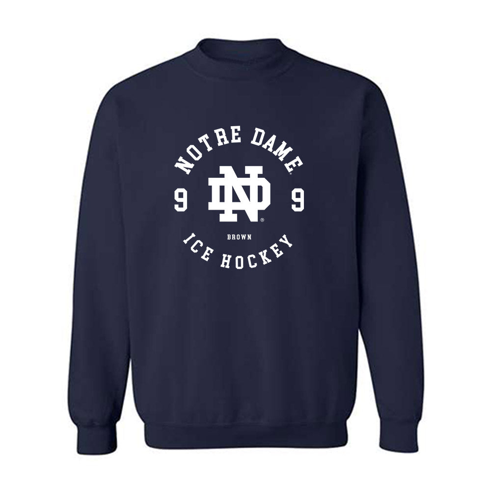 Notre Dame - NCAA Men's Ice Hockey : Cole Brown - Classic Fashion Shersey Crewneck Sweatshirt-0