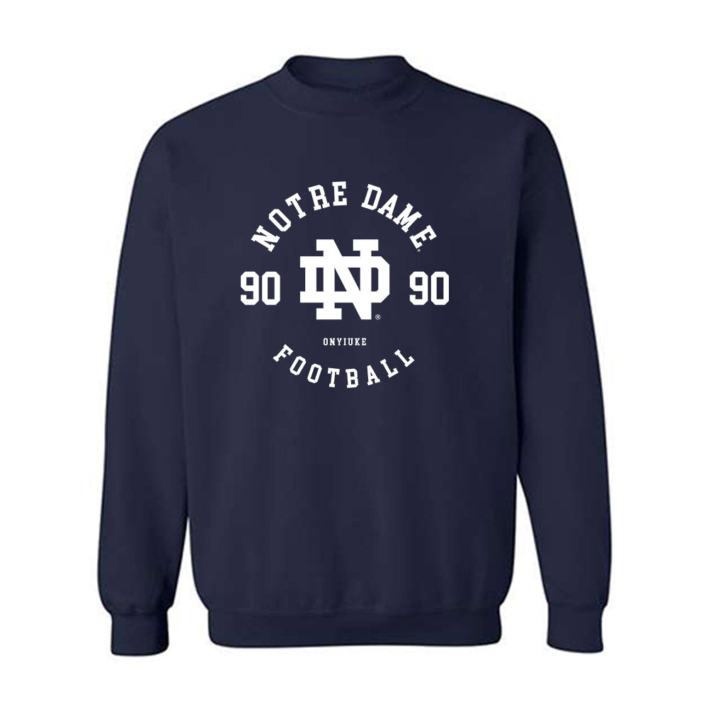 Notre Dame - NCAA Football : Kobi Onyiuke - Classic Fashion Shersey Crewneck Sweatshirt-0