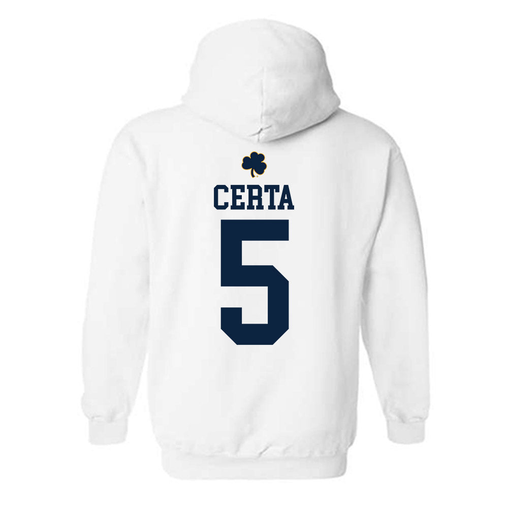 Notre Dame - NCAA Men's Basketball : Cole Certa - Classic Shersey Hooded Sweatshirt-1