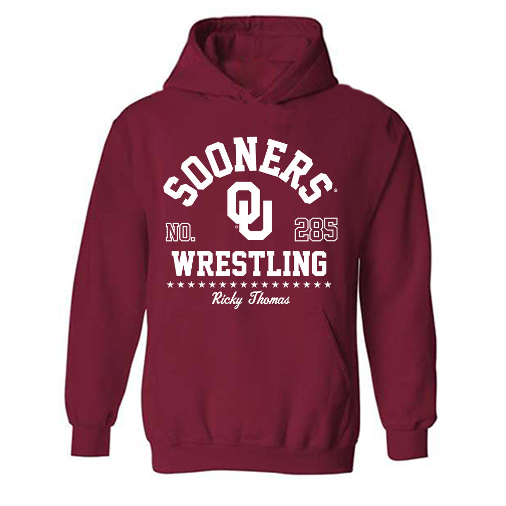 Oklahoma - NCAA Wrestling : Ricky Thomas - Classic Fashion Shersey Hooded Sweatshirt-0