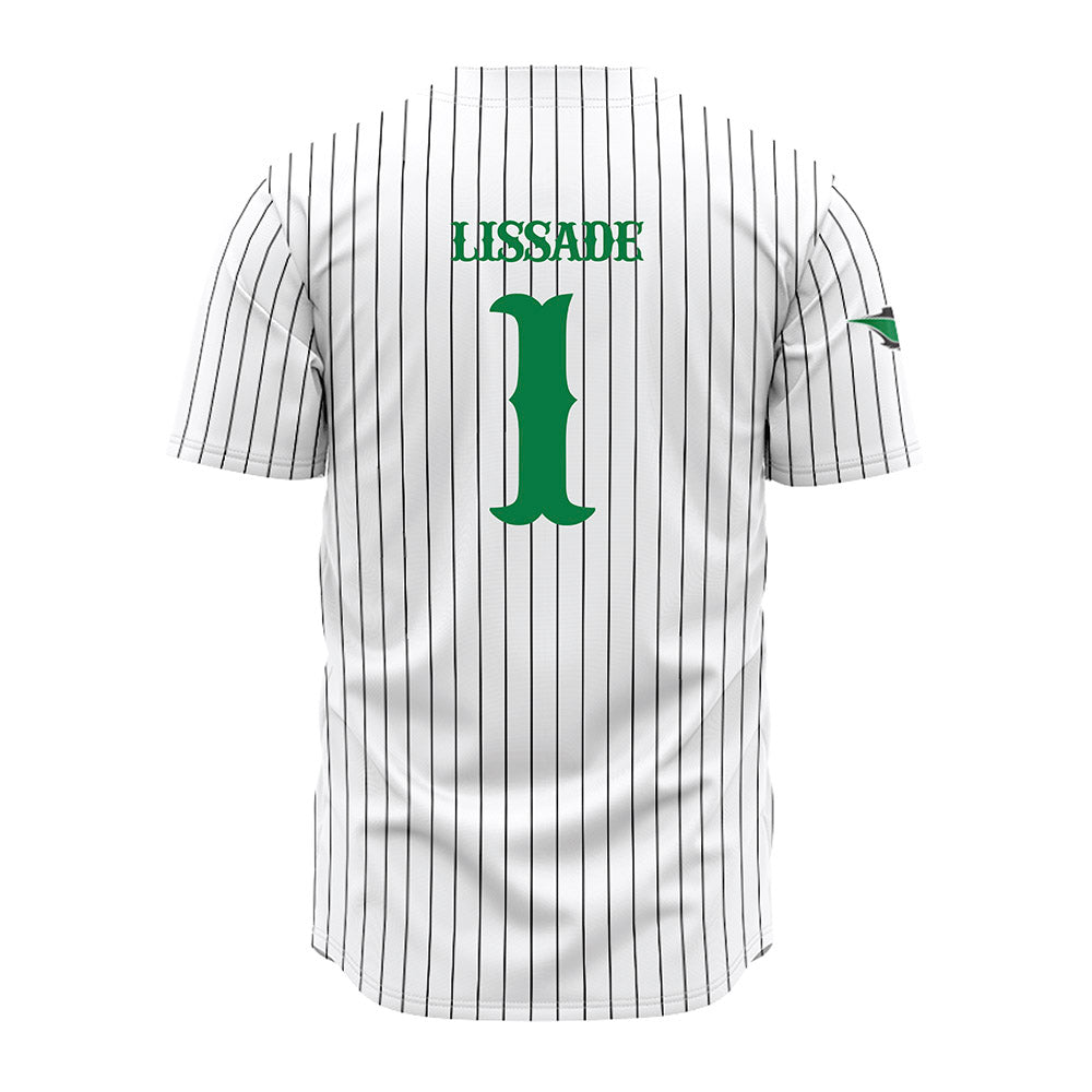 OKBU - NCAA Baseball : Isiah Lissade - White Pinstripe Jersey-1