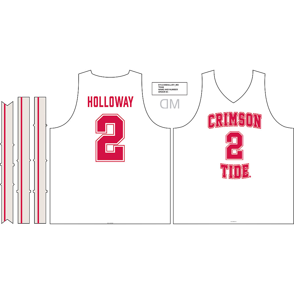 Alabama - NCAA Men's Basketball : Aden Holloway - White Basketball Jersey-1