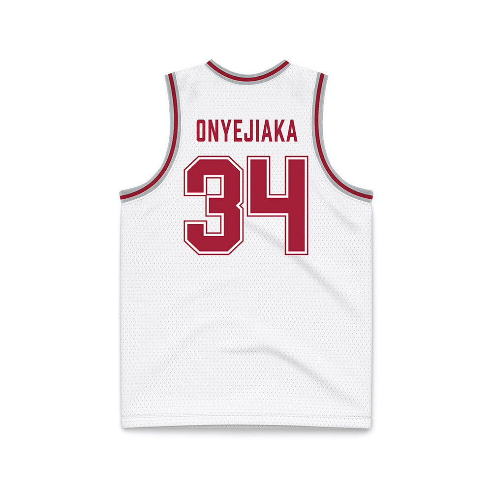 Alabama - NCAA Men's Basketball : Collins Onyejiaka - White Basketball Jersey-1