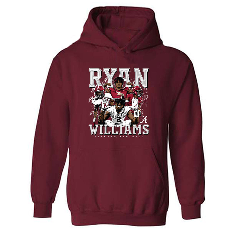 Alabama - NCAA Football : Ryan Williams x Roll Tide Willie - Hooded Sweatshirt Individual Caricature