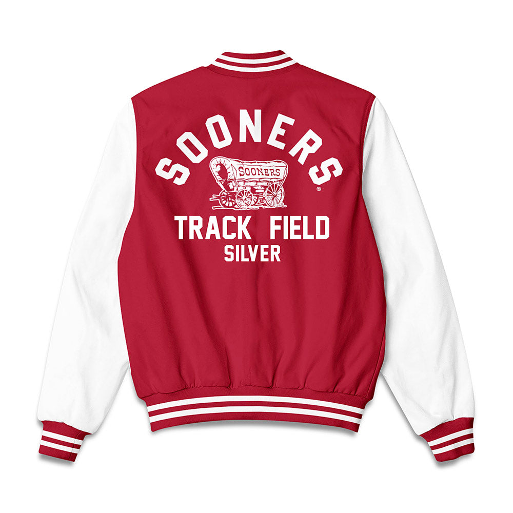 Oklahoma - NCAA Women's Track & Field : Tuane Silver - Bomber Jacket-1