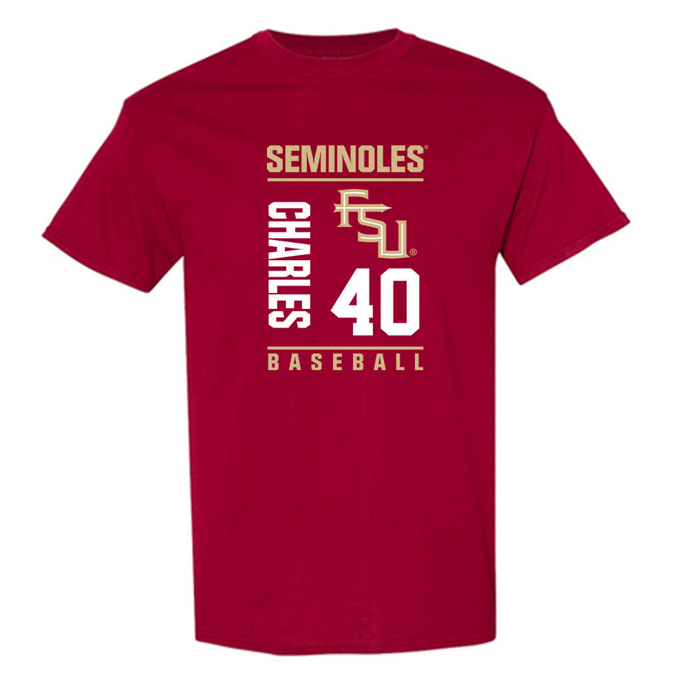 FSU - NCAA Baseball : Joe Charles - Fashion Shersey T-Shirt-0