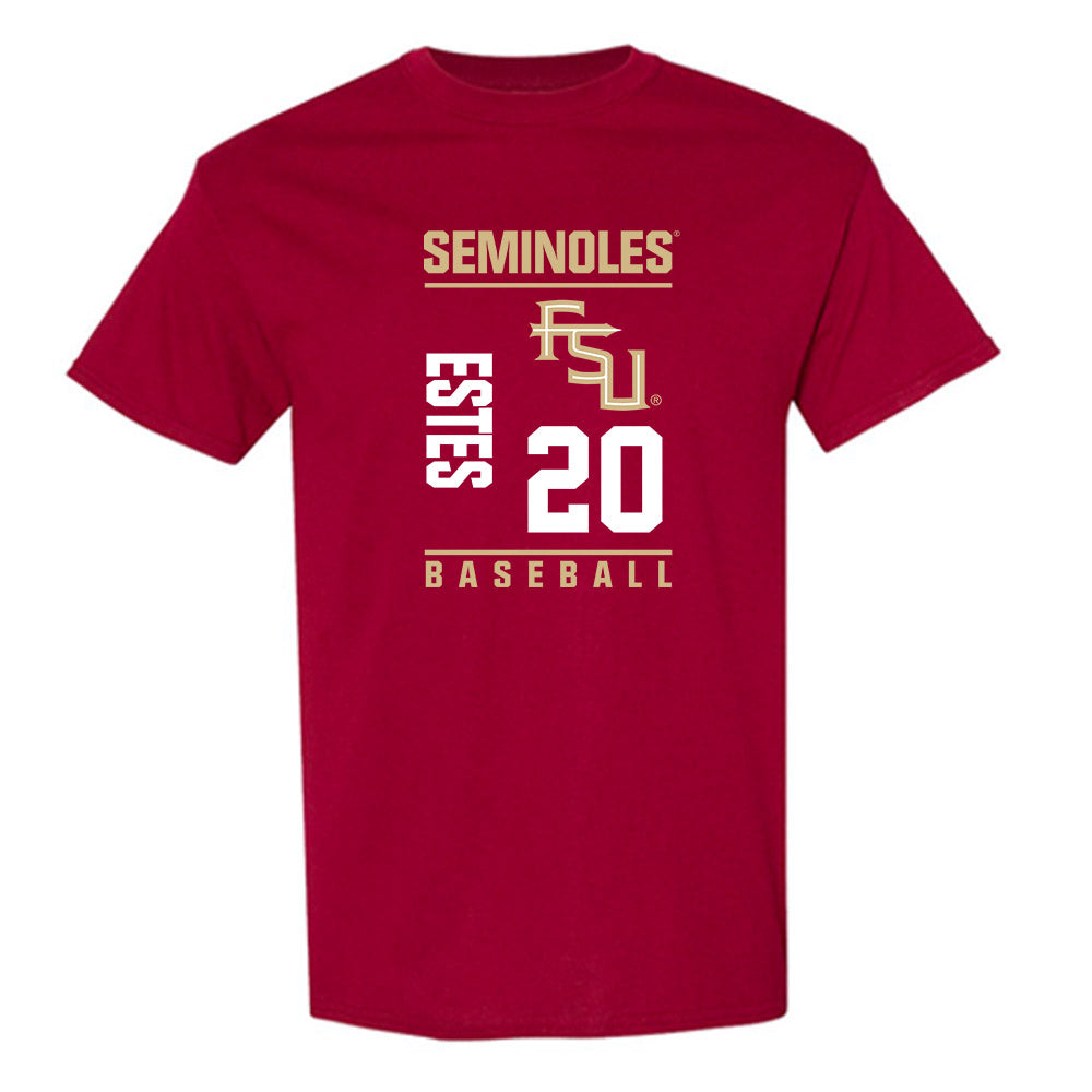 FSU - NCAA Baseball : Jace Estes - Fashion Shersey T-Shirt-0