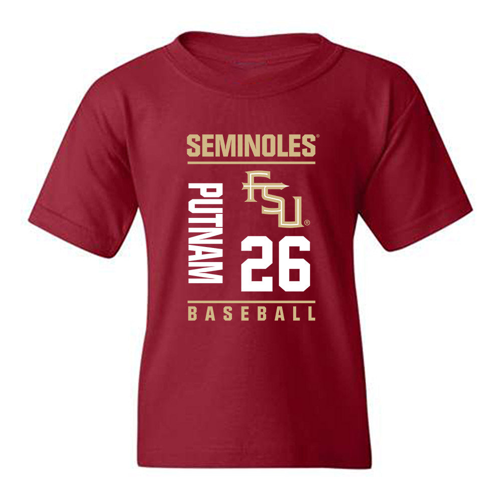 FSU - NCAA Baseball : Eli Putnam - Fashion Shersey Youth T-Shirt-0