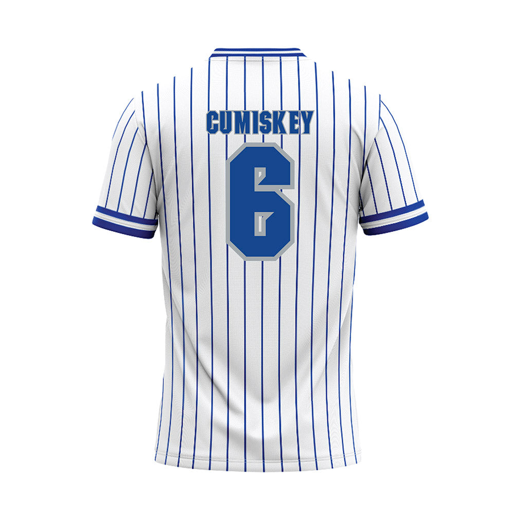 Seton Hall - NCAA Baseball : Casey Cumiskey - White Pinstripe Baseball Jersey-1