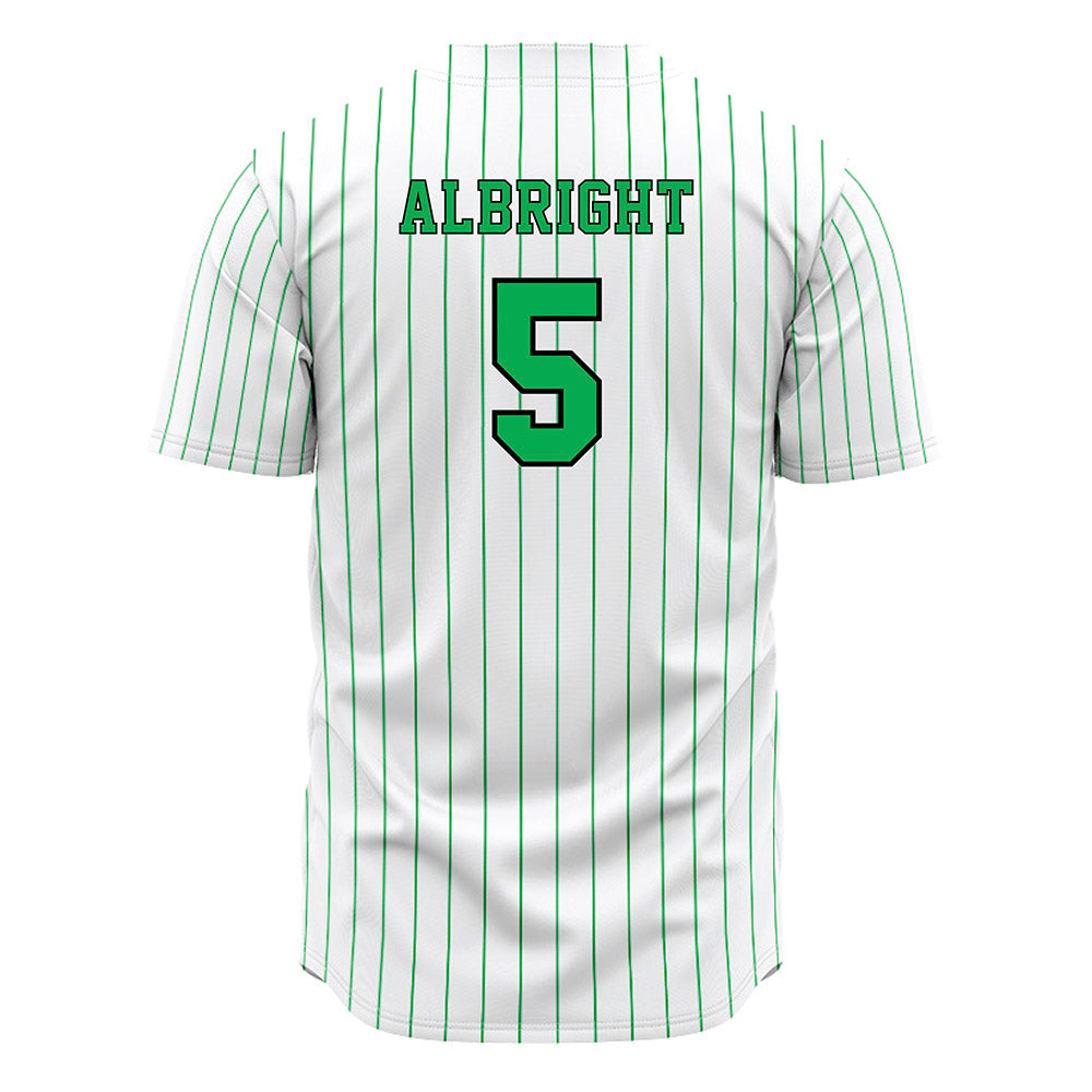 Marshall - NCAA Baseball : Blaine Albright - White Pinstripe Jersey-1