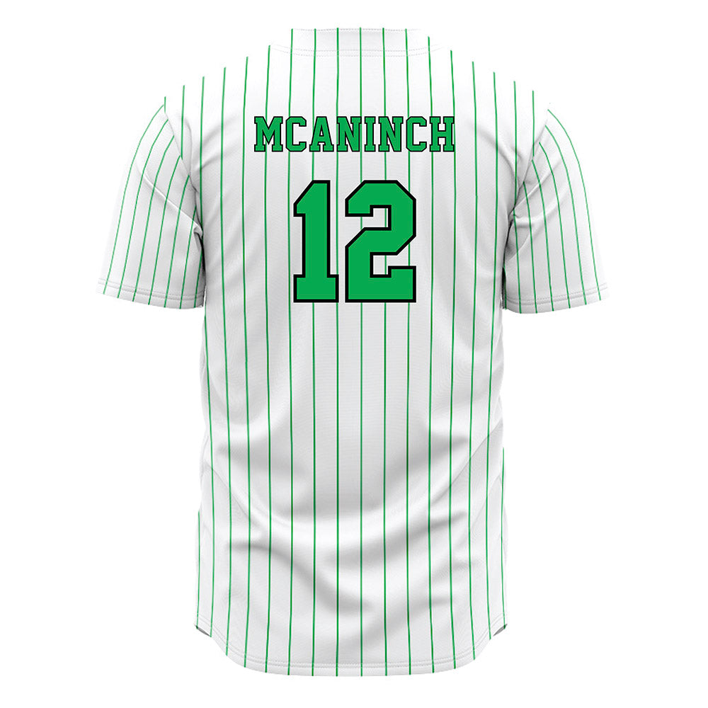 Marshall - NCAA Baseball : AJ McAninch - White Pinstripe Jersey-1