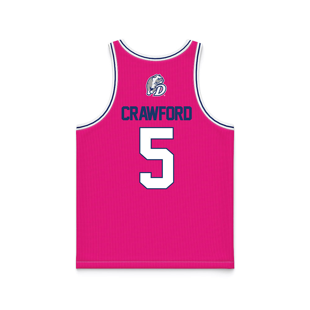 Drake - NCAA Women's Basketball : Mya Crawford - Pink Basketball Jersey-1