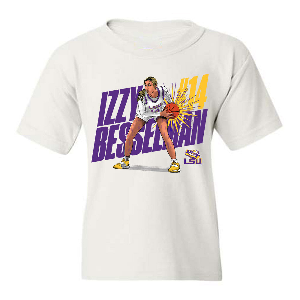 LSU - NCAA Women's Basketball : Izzy Besselman - Youth T-Shirt Individual Caricature