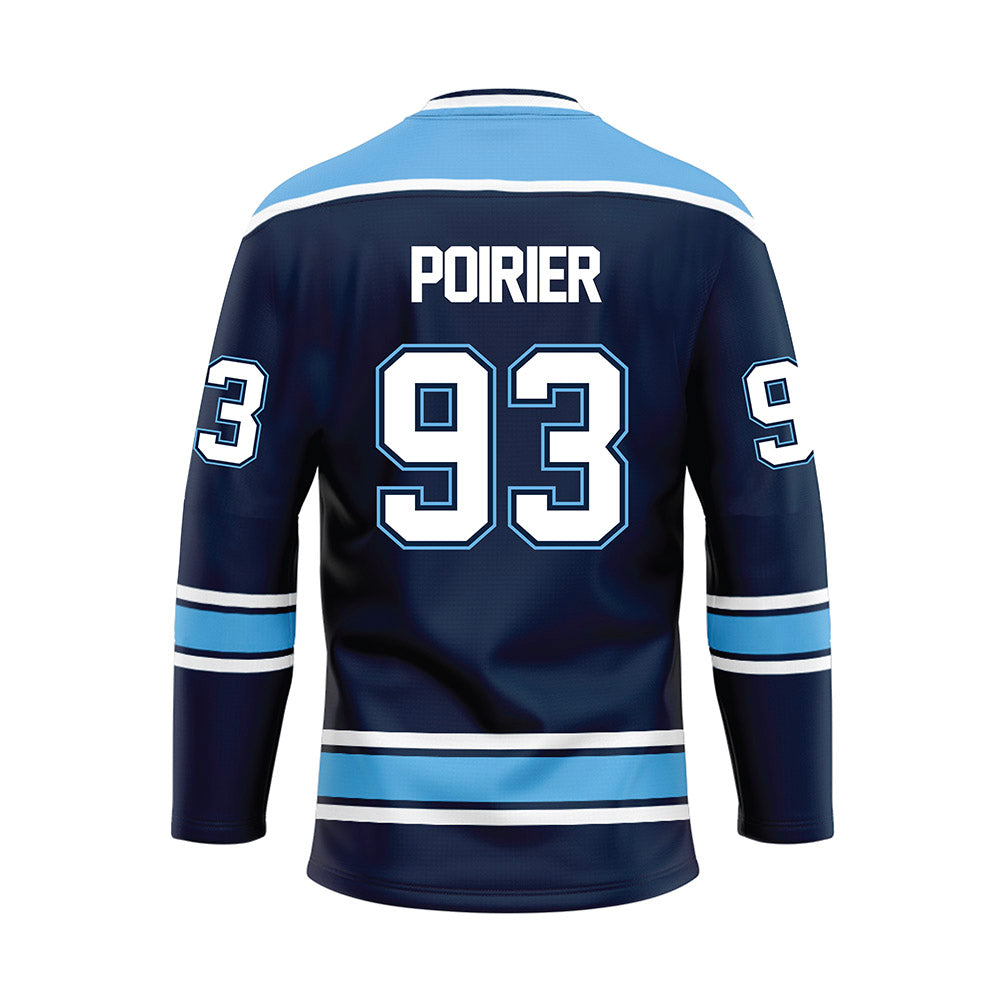Maine - NCAA Men's Ice Hockey : Justin Poirier - Dark Blue Hockey Jersey-1