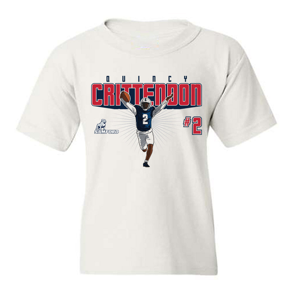 Samford - NCAA Football : Quincy Crittendon - Caricature Youth T-Shirt-0