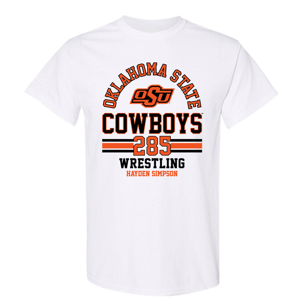 Oklahoma State - NCAA Wrestling : Hayden Simpson - Classic Fashion Shersey T-Shirt-0