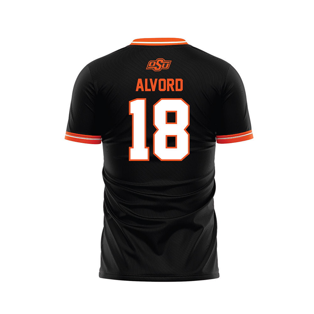 Oklahoma State - NCAA Women's Soccer : Emma Alvord - Black Soccer Jersey-1