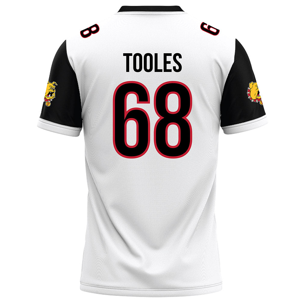 Ferris State - NCAA Football : Jordan Tooles - White Football Jersey-1