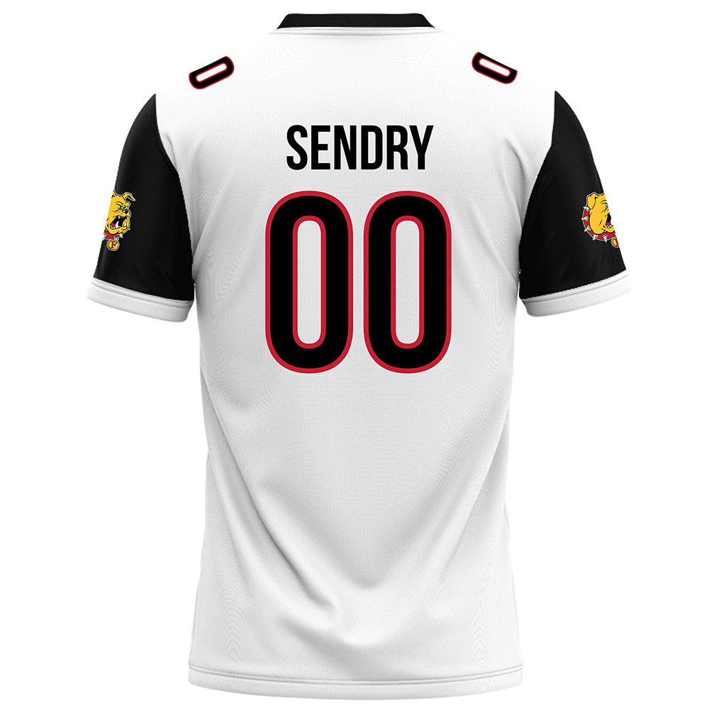 Ferris State - NCAA Football : Caseton Sendry - White Football Jersey-1