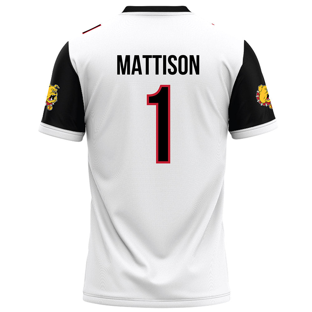 Ferris State - NCAA Football : Gyasi Mattison - White Football Jersey-1
