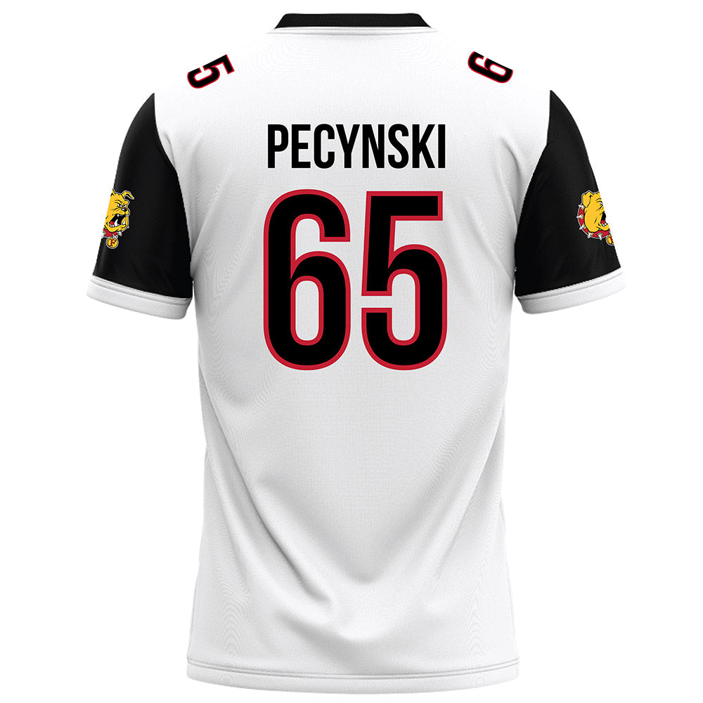 Ferris State - NCAA Football : Cory Pecynski - White Football Jersey-1