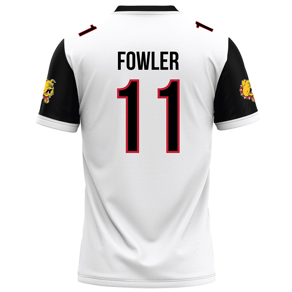 Ferris State - NCAA Football : Tyrone Fowler - White Football Jersey-1
