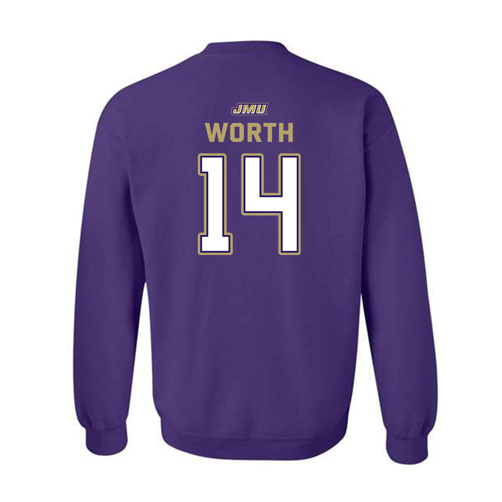 JMU - NCAA Baseball : Conner Worth - Crewneck Sweatshirt-1