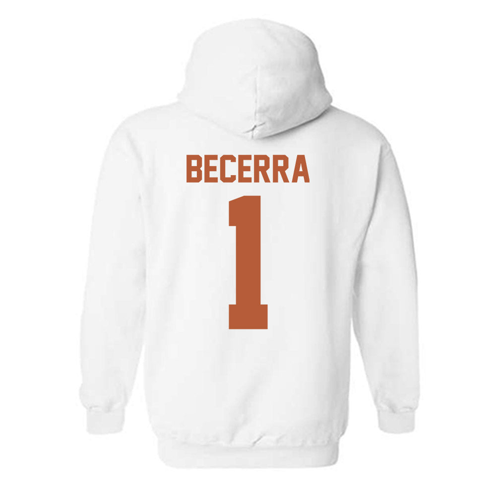 Texas - NCAA Baseball : Temo Becerra - Classic Shersey Hooded Sweatshirt-1