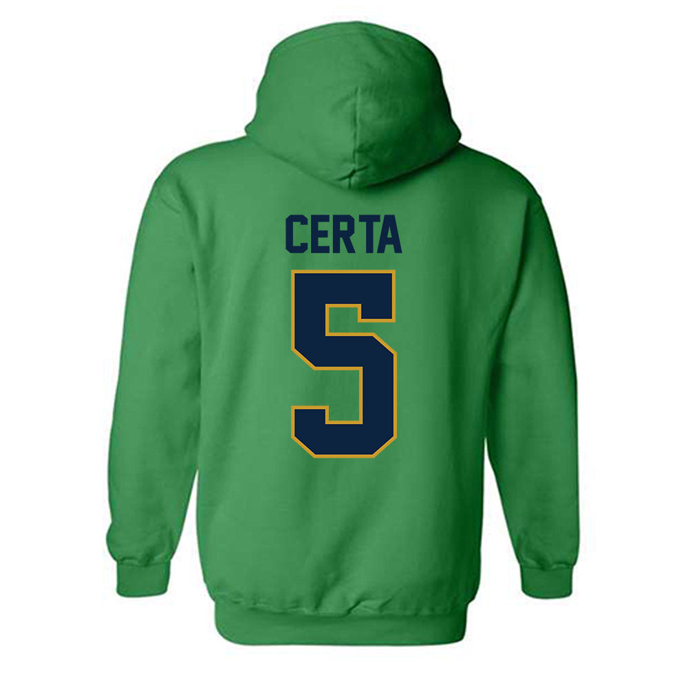 Notre Dame - NCAA Men's Basketball : Cole Certa - Classic Shersey Hooded Sweatshirt-1