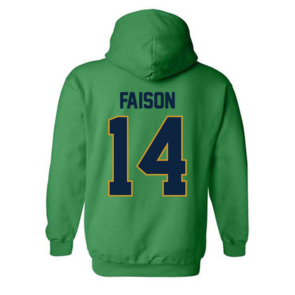 Notre Dame - NCAA Men's Lacrosse : Jordan Faison - Classic Shersey Hooded Sweatshirt-1