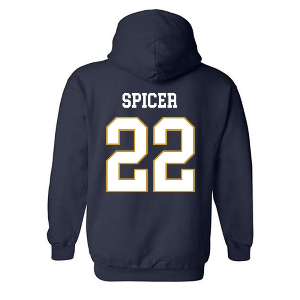 Notre Dame - NCAA Men's Soccer : Nolan Spicer - Classic Fashion Shersey Hooded Sweatshirt-1