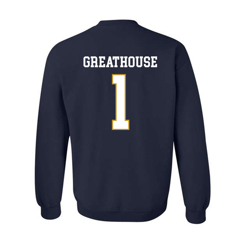 Notre Dame - NCAA Football : Jaden Greathouse - Classic Fashion Shersey Crewneck Sweatshirt-1