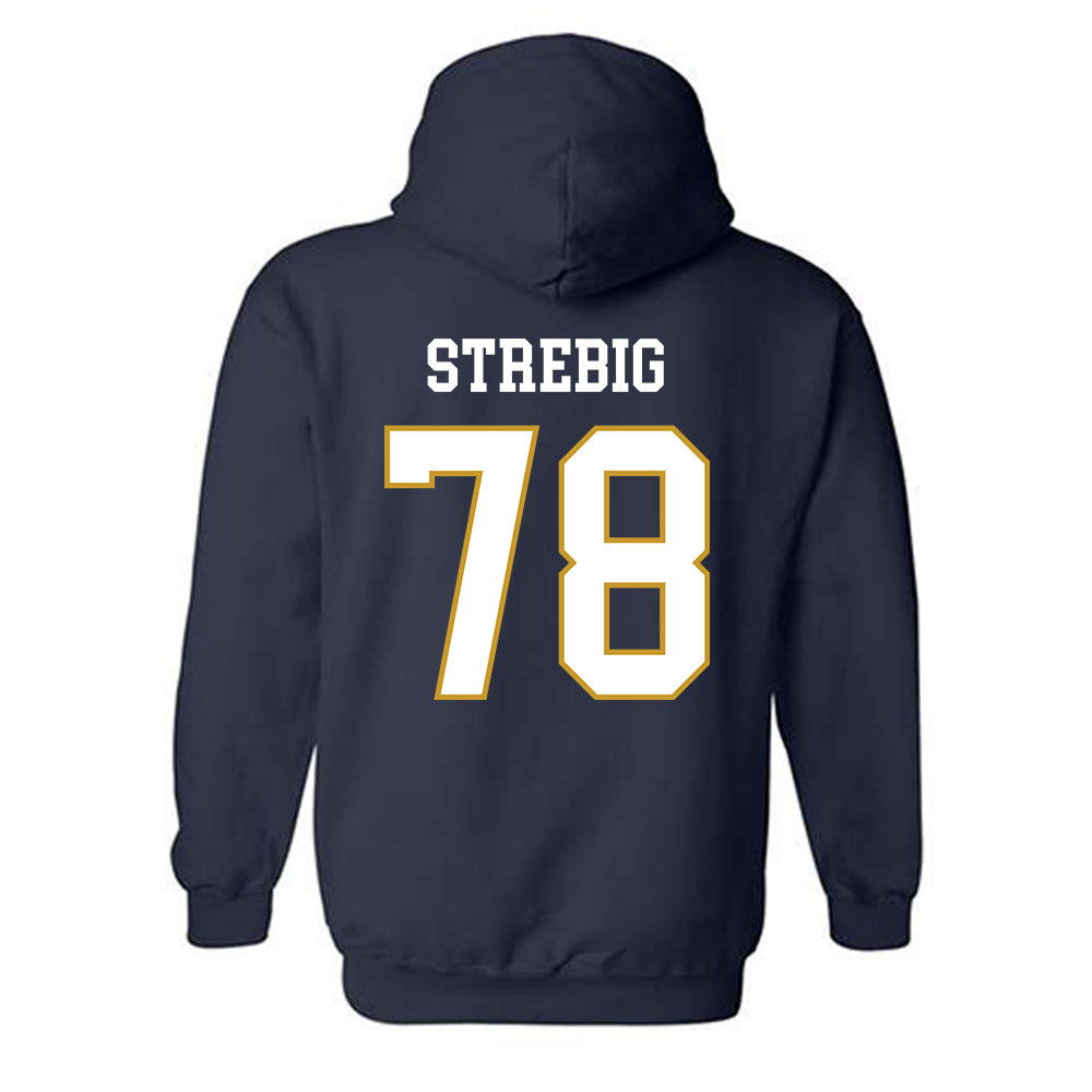 Notre Dame - NCAA Football : Owen Strebig - Classic Fashion Shersey Hooded Sweatshirt-1