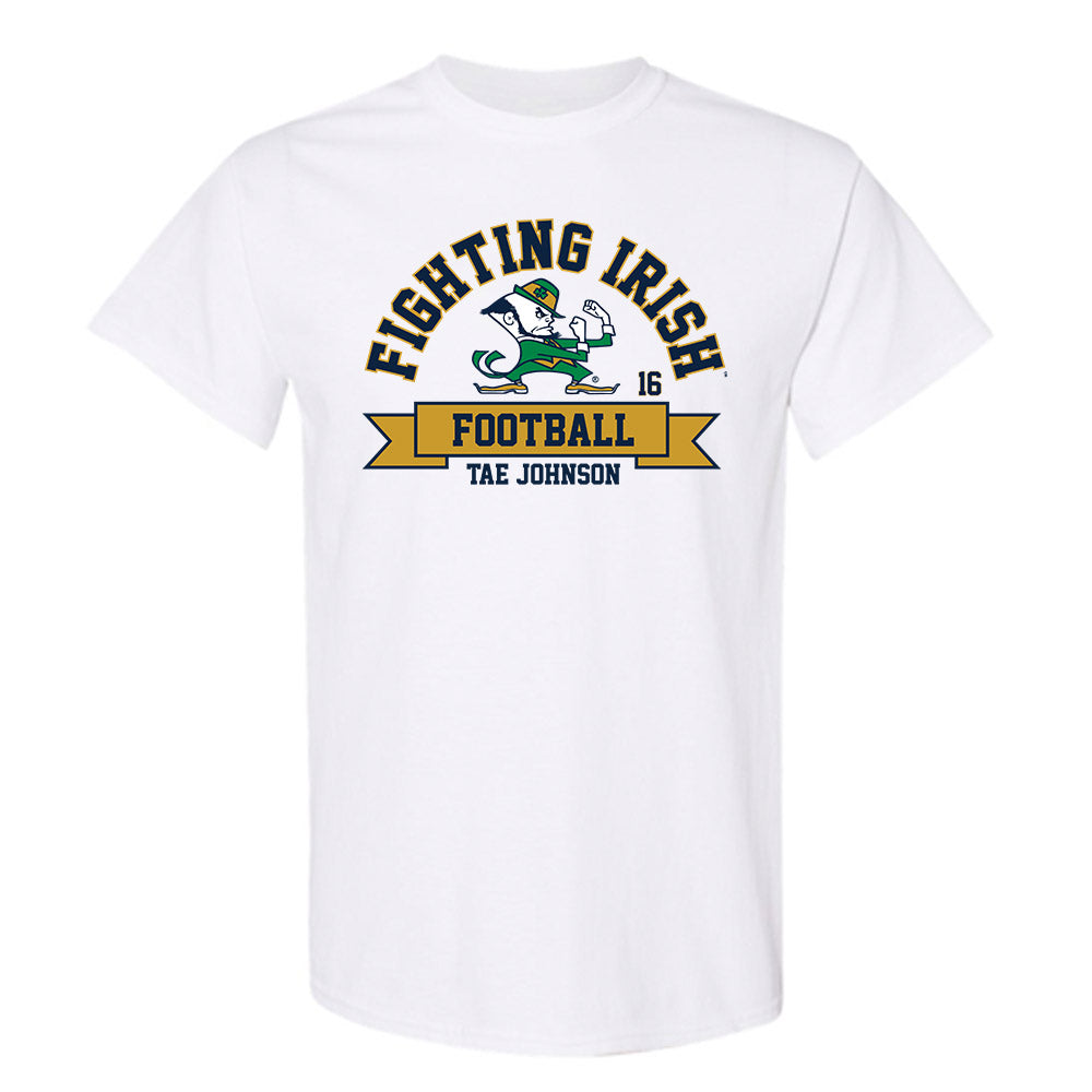 Notre Dame - NCAA Football : Tae Johnson - Classic Fashion Shersey T-Shirt-0
