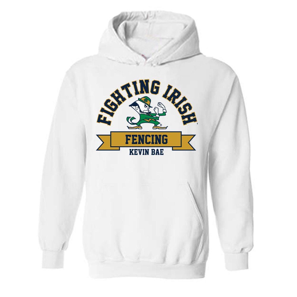 Notre Dame - NCAA Men's Fencing : Kevin Bae - Classic Fashion Shersey Hooded Sweatshirt