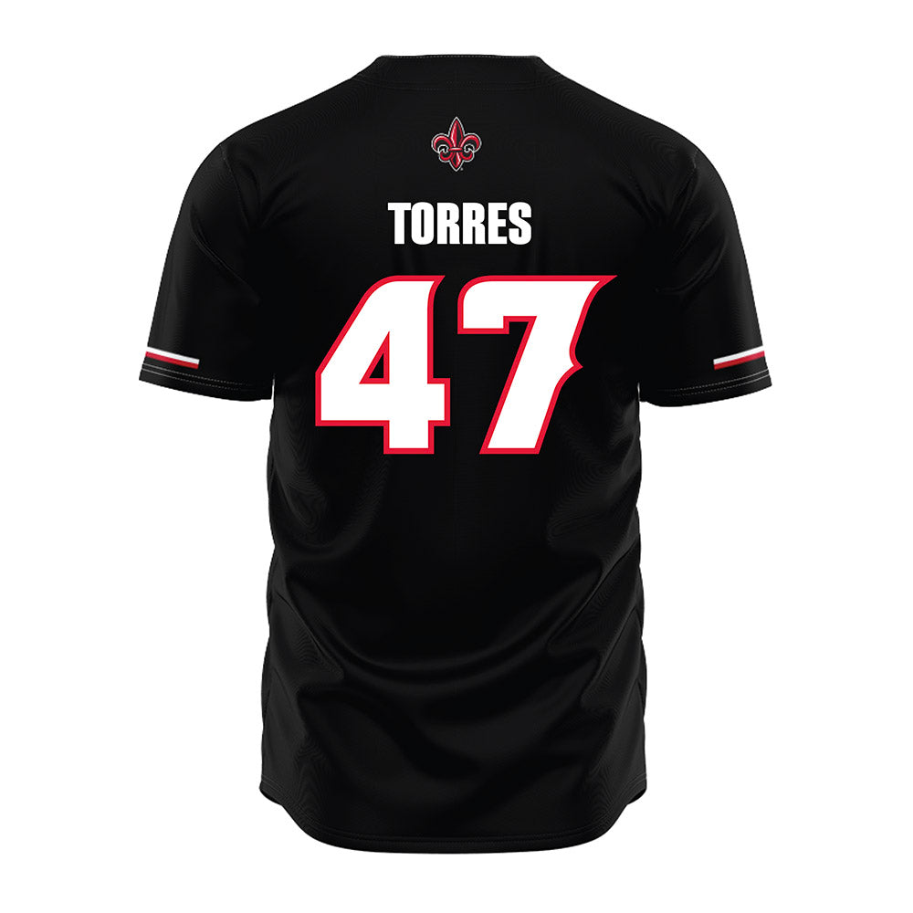 Louisiana - NCAA Baseball : Jose Torres - Vintage Baseball Jersey Black