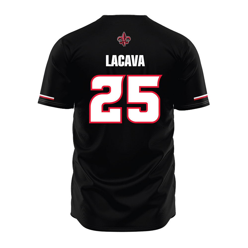 Louisiana - NCAA Baseball : Jayce LaCava - Black Jersey-1