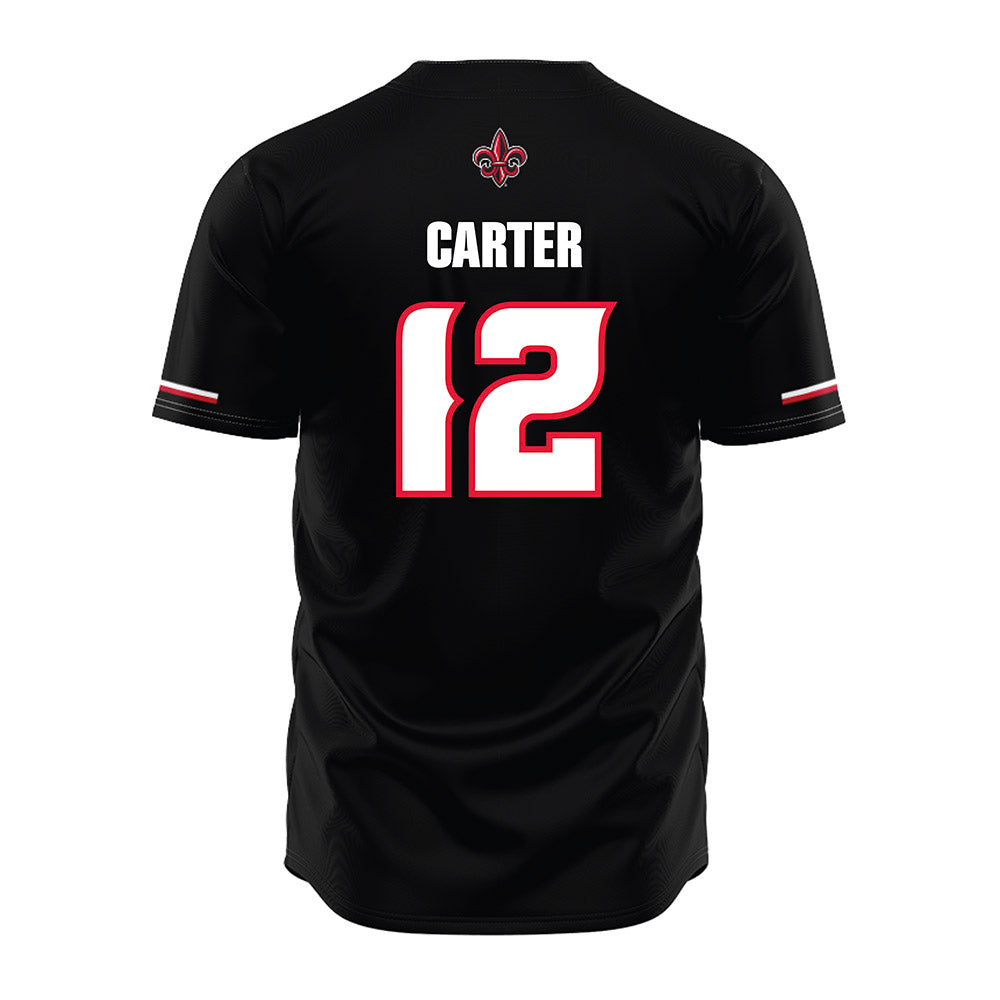 Louisiana - NCAA Baseball : Garret Carter - Black Jersey-1