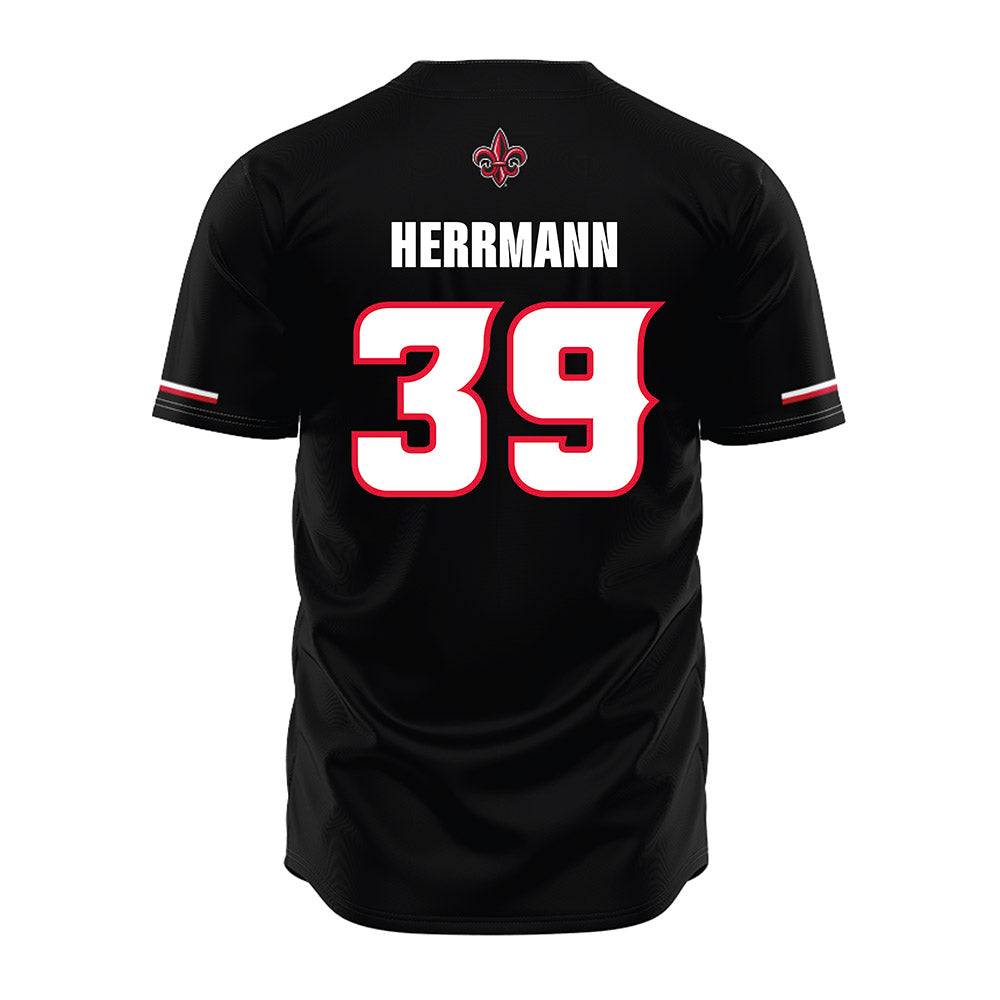 Louisiana - NCAA Baseball : Andrew Herrmann - Vintage Baseball Jersey Black