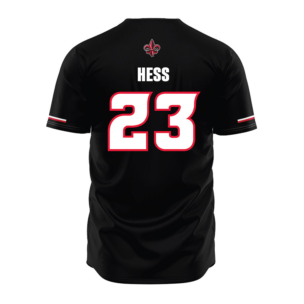 Louisiana - NCAA Baseball : Tate Hess - Black Jersey-1