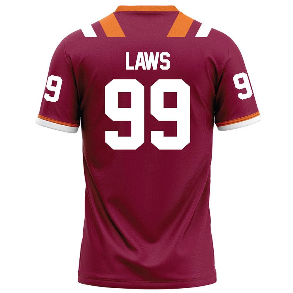 Virginia Tech - NCAA Football : Emmett Laws - Maroon Football Jersey-1