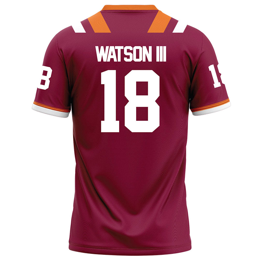 Virginia Tech - NCAA Football : William "Pop" Watson III - Maroon Football Jersey-1